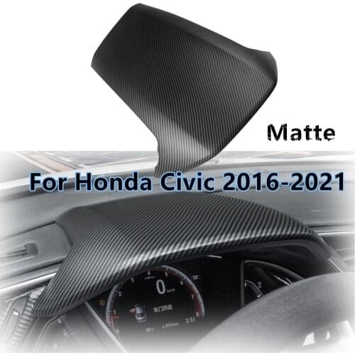 For 2016-2021 Honda Civic Dashboard Instrument Cover Trim Dash Visor Carbon Look