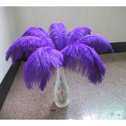 Hot! 10Pcs/lot Natural 12-14 inches / 30-35 cm purple Color Ostrich Feathers ostrich plumes for party /wedding decorative