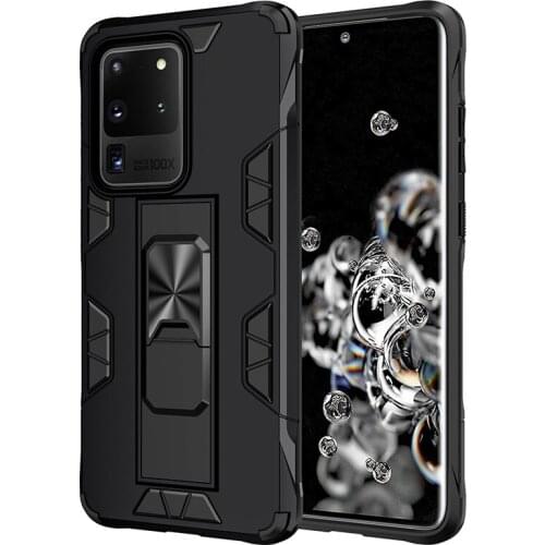 Magnetic Metal Bracket Luxury Armor Phone Case For Samsung Galaxy Note 20 ulrta 10 Pro S8 S9 S10 S20 ulrta Plus EF 5G Cover