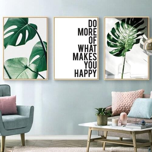 Monstera Green Plant Leaf Pineapple Parrot Painting Home Wall Decoration Tropical Wall Picture Canvas Picture Painting Poster