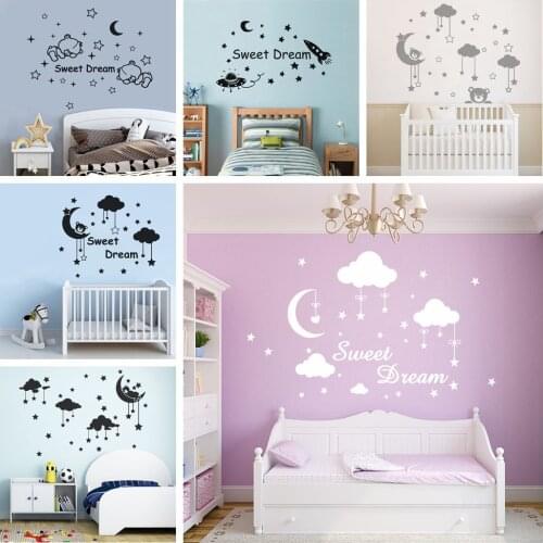 Cartoon Sweet Dream Wall Stickers Animal Lover Home Decoration Accessories For childrens room Kids Room Wall Decal Home Decor