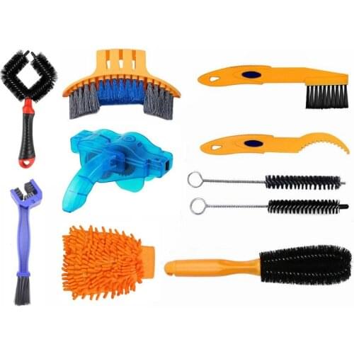 Mountain Bike Cleaning Motorcycle Chain Cleaner Bicycle Tool Kits Tire Brushes Road MTB Cycling Cleaning Gloves Chain Tool Sets