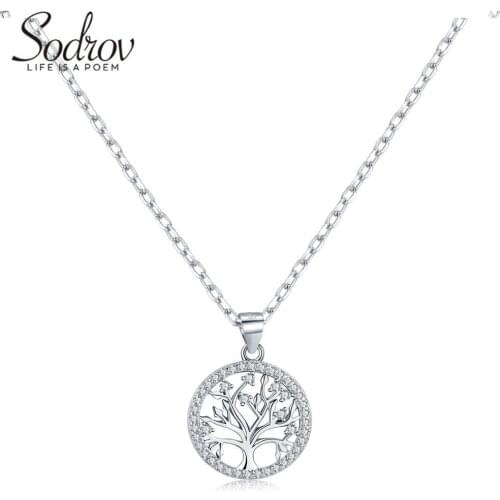 Sodrov 2021 New Authentic 925 Sterling Silver DIY Life Tree Necklace Ladies Nature Lucky silver necklace silver 925 jewelry