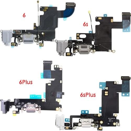 Original Charging Port Dock Flex Cable For iPhone 6 6 Plus 6s 6s Plus With Microphone And Signal Antenna Replacement Parts