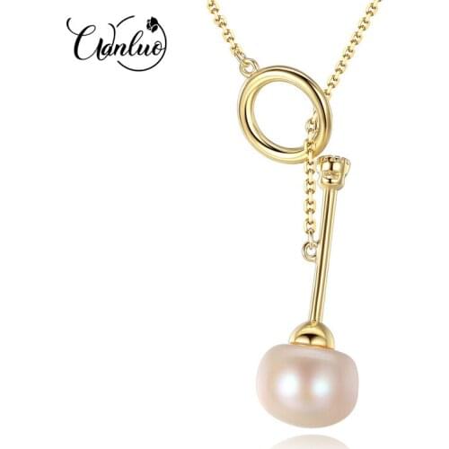 WANLUO Brand Personality Horn Shape 925 Sterling Silver Jewelry Wholesale With Pearl Necklace Accessories For Women Ladies Gifts
