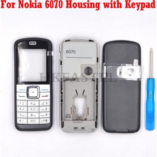 For Nokia 6070 New Full Mobile phone Housing Front face With Back battery door cover + English / Hebrew Keypad