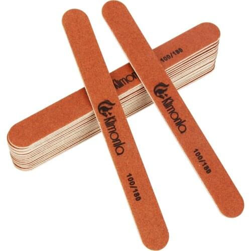 17Pcs/lot Klimonla Nail File Washable Double-Side 100/180 Brown nailfile for a manicure nail tools accessories ongles polishing
