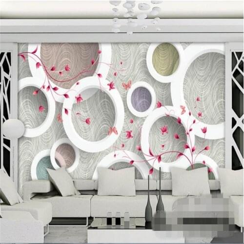 Beibehang Custom Photo Wallpaper 3D Wall Fresco Modern Fashion Elegant Circle Pattern Stereo TV Background papel de parede
