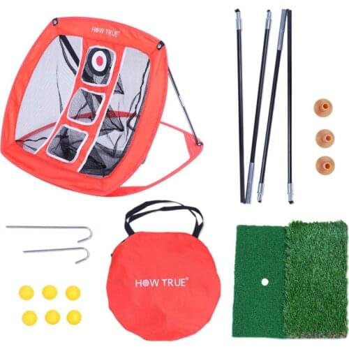 Golf Practice Chipping Net Set Portable Foldable Target Net Golf Outdoor Target Practice Pop Up Hitting Net