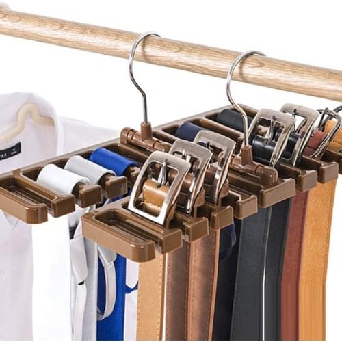 Portable Abs Material Tie Rack For Closets Rotating Ties Hook Holder Belt Scarves Hanger For Clothing Organizer Anti Slide