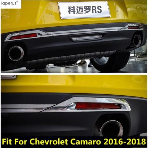 Lapetus Accessories For Chevrolet Camaro 2016 2017 2018 Rear Fog Lights Lamps + Tail Bumper Protector Guard Molding Cover Trim