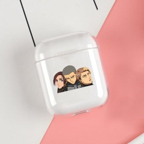 Sasha Connie & Jean Attack On Titan Clear Cases For Apple Airpods 1 2 Earphone Bluetooth Wireless Cover For Airpods 2 1 Coque