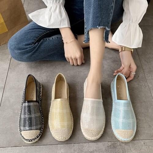Mixed Color Slip On Shoes For Women non-slip Loafers Comfortable beanie Shoes Woman Bling Casual Flats Round head Female U25-18