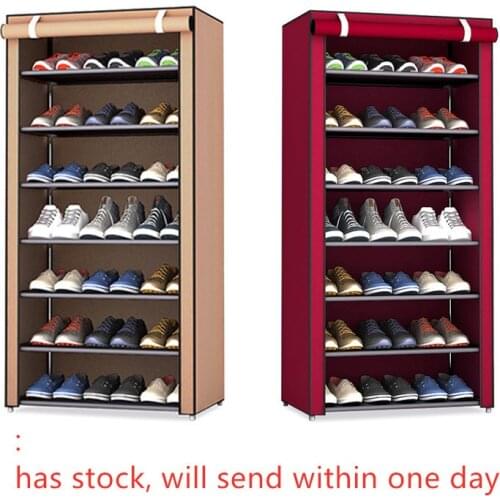 8 Layers Stainless Steel Shoe Rack Home Organizer Kitchen Accessories Cabinet Dust-proof Bathroom Shelves Shoes Storage Rack