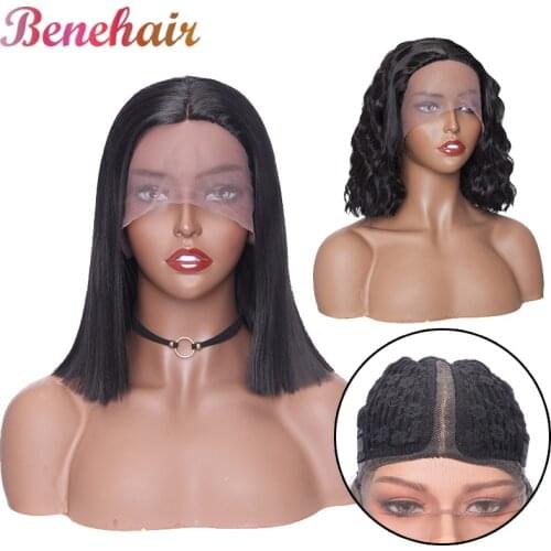 BENEHAIR Synthetic Lace Front Wigs Short Hair Wigs Straight BOB Lace Wigs Fake Hair Wig For Black Women Heat Resistant Fiber
