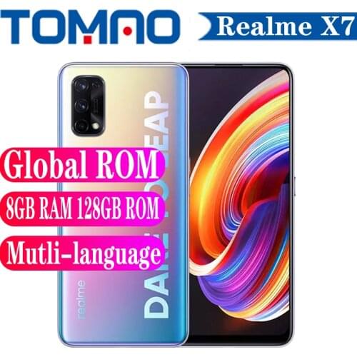 Global ROM Realme X7 5G Smartphone 180Hz 6GB 8GB RAM 128GB ROM 6.4“ AMOLED 64MP Quad Camera 4300mAh Battery 65W Fast Charger