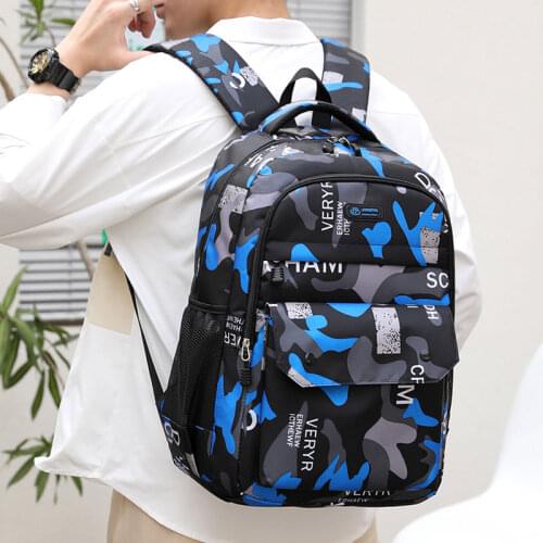 Leisure Bag Junior High School Students Backpack 2021 New Fashion Camouflage Business Trend Shoulder Bag Back To School