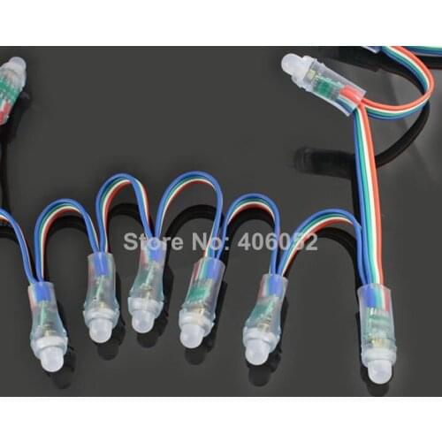 1000pcs/lot WS2801 led pixel module,IP68 waterproof DC5V full color RGB 50pcs a string christmas LED light Addressable