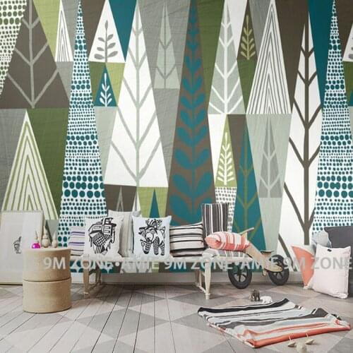 Tuya Art Abstract geometric tree texture mural wall background decoration living room mural wallpapers discount free shipping