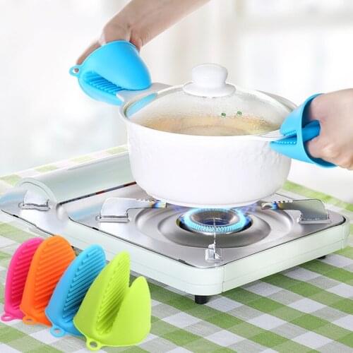 1pc Thicken Silicone Baking Oven Mitts Microwave Oven Glove Insulation Non Stick Anti-slip Grips Bowl Pot Clips Kitchen Tools