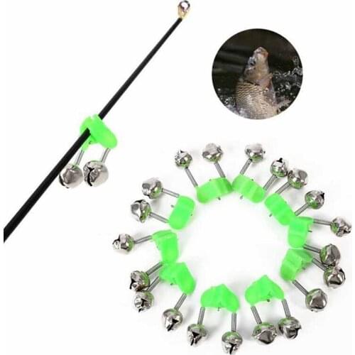 10Pcs Fishing Bite Alarms Fishing Rod Stalk Bells Clamp Tip Fishing Tackle