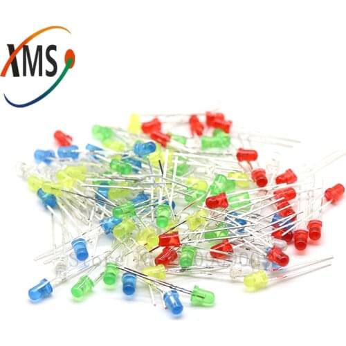 100pcs 5mm LED Diode 5mm round head fog red/yellow/white/green/blue led kit