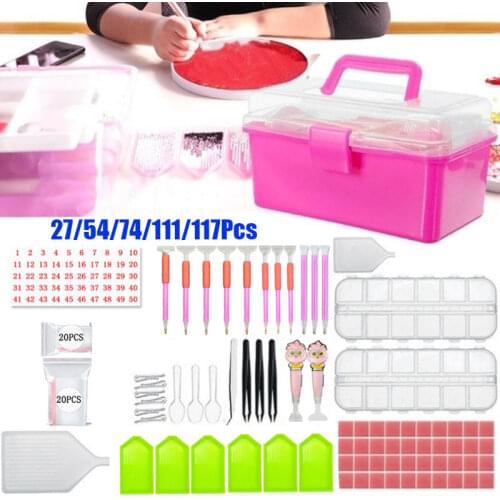 27-117pcs DIY Roller Press Drill Applicator Artifact DIY Diamond Painting Cross Stitch Craft Tool Art Embroidery Fitting Kit