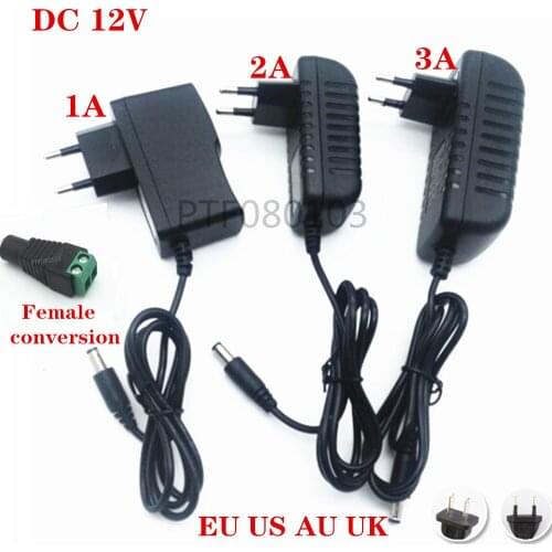 AC 110V 220V to DC 12V 1A 2A 3A Transformer Power Supply LED Driver Adapter 12 Volt 12 V Converter Charger For LED Strip Lights