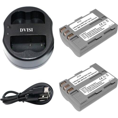 2pcs 1800mAh EN-EL3E EN EL3E ENEL3E Camera Batteries with USB Charger for Nikon ENEL3E EN EL3E D30 D50 D70 D90 D70S D300