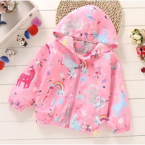 2020 New Casual Windbreaker For Girls Waterproof Raincoat Spring Children Outerwear Hooded Girls Coats Kids Clothes 2-4-6-8 Year