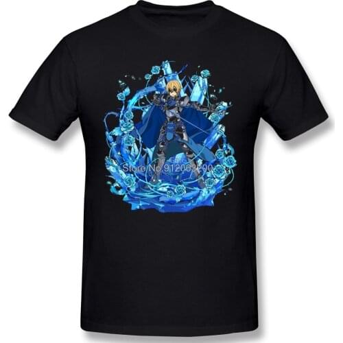 Men Sword Art Online Alicization Sao Black T-Shirt Eugeo Anime SAO Manga Cotton Tees Harajuku TShirt Streetwear