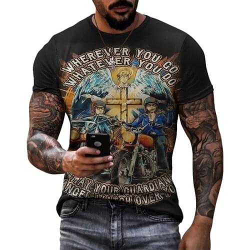 2021 Cool Racing Punk T-Shirt Motorcycle 3d Printed Summer Men 'S T -Shirt Fashion Tops T -Shirt Men 'S Plus Size Streetwear