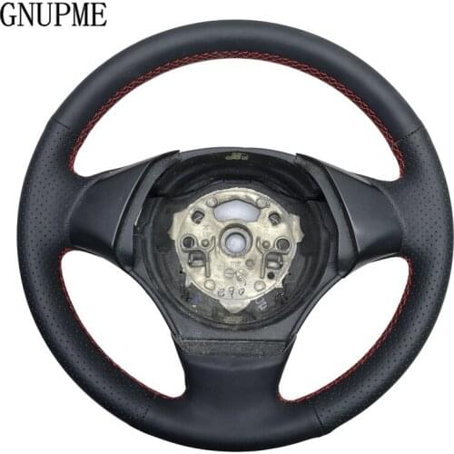 GNUPME Hand-Stitched Black Artificial Leather Car Steering Wheel Cover for BMW E90 E46 E39 330i 540i 525i 530i E53 330Ci M3