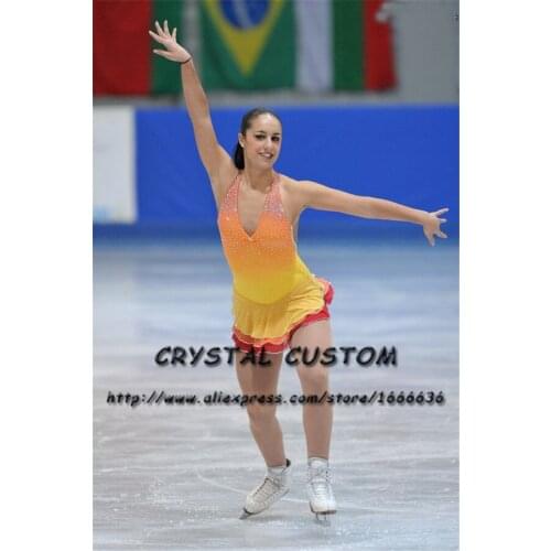 Crystal Custom Figure Skating Dresses Girls New Brand Ice Skating Dresses For Competition DR4526