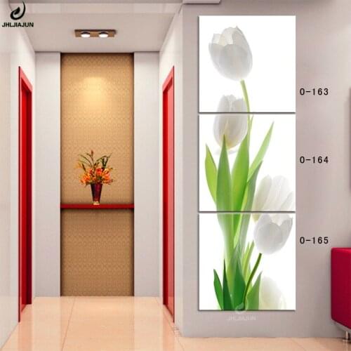 Triptych Vertical Tulips Plants Poster Flowers Modular Paintings Print On Canvas Home Decorations Cuadros Decoracion Salon