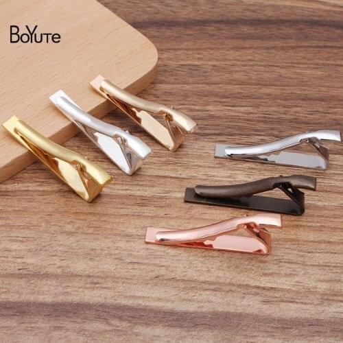 BoYuTe (10 Pieces/Lot) Classic Plain Design 42*5MM Metal Brass Tie Clips Diy Hand Made Mens Clothing Accessories