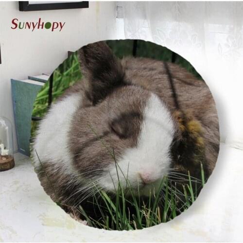 Rabbits Custom Peach Skin Pillowcase Round Shape For Home/Seat Cushion Wedding Decorative Diameter Size 40cm50cm60cm-WJY
