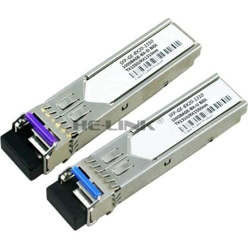 LODFIBER SFP-GE-BX20-1310/SFP-GE-BX20-1550 D-E-LL Compatible 1.25G 1310/1550nm BiDi 20km Transceiver