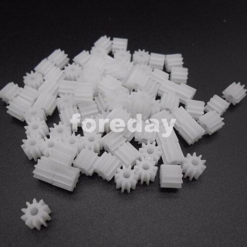 NEW 1000pc Plastic Spur Gear (102A) 4.8X6 H:D 0.5 Modulus T=10 Aperture: 2mm DIY Model Accessories 10T *FD267X100