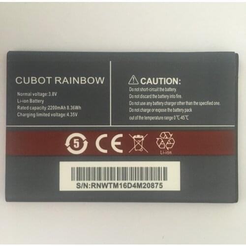 New CUBOT RAINBOW Battery 2200mAh Replacement backup battery For CUBOT RAINBOW Cell Phone In Stock