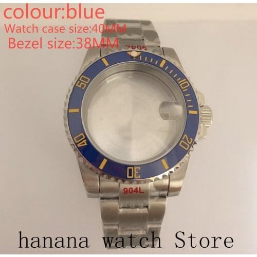 Suitable for NH35 / NH36 Mingzhu2813 Miyota stainless steel self-winding 40mm case, sapphire glass wood green rotating bezel