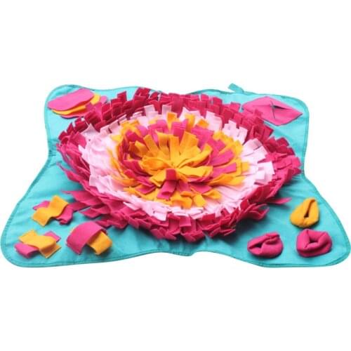 Colorful Dog Snuffle Mat Dog Sniffing Pad Soft Pet Nose Work Smell Snuffle Mat Training Feeding Blanket Dog Play Mats Puzzle Toy