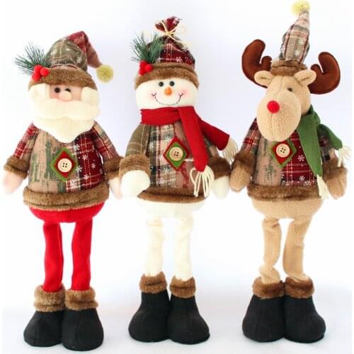 Christmas Day Decorations Santa Claus Cloth Dolls Snowman Toys Christmas Elk Mall Window Home Decor Merry Christmas Accessories