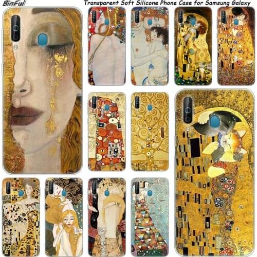 The Kiss By Gustav Klimt Silicone Phone Case For Samsung Galaxy A80 A70 A60 A50 A40 A40S A30 A20E A2CORE M40 Note 10 Plus 9 8 5