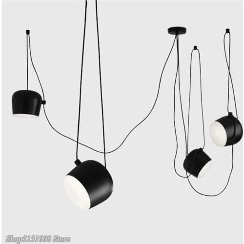 Nordic Creativity DIY Spider Pendant Lamps White Black Drum Shade Pendant Light Modern Adjustable Hanging Lamp Lighting Fixtures