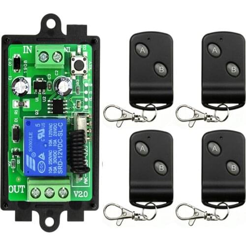 Universal DC 12V 24V 1CH Wireless Smart Remote Control Switch Receiver Module and RF Transmitter For LED Lights