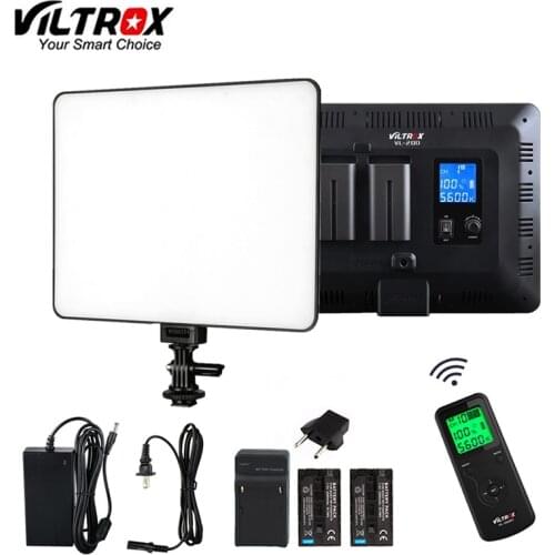 Viltrox VL-200 Pro Wireless Remote LED Video Studio Light Lamp Slim Bi-Color Dimmable+AC Adapter+Optional Battery for Camcorder