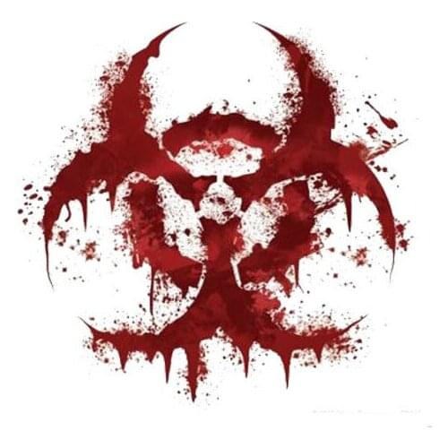 Funny WHITE BLOODY BIOHAZARD V2 Bloody KK Cover Scratches Car Sticker Pvc 11CM X 11CM