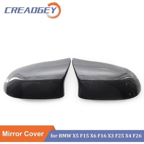 Creadgey Car Rearview Mirror Cover Caps for BMW F15 X5 F16 X6 F25 X3 F26 X4 14-18 Side Mirror Covers Door Rear view Replacement