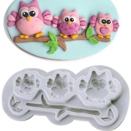1PC Owl Silicone mold fondant mold cake decorating tools chocolate mold K133